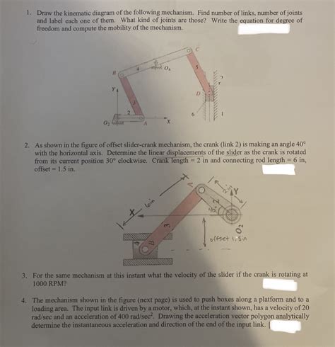 Solved Draw The Kinematic Diagram Of The Foll Solutioninn