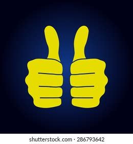 Yellow Thumbs Icon On Blue Background Stock Vector (Royalty Free ...