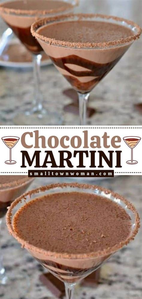 Two Martini Glasses With Chocolate Toppings And The Words Chocolate