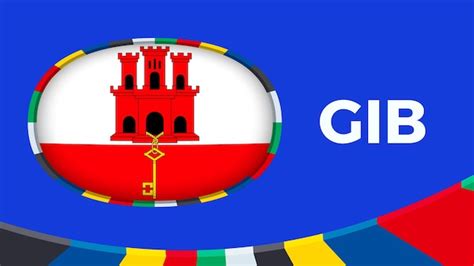 Bandeira de gibraltar estilizada para a qualificação do torneio europeu