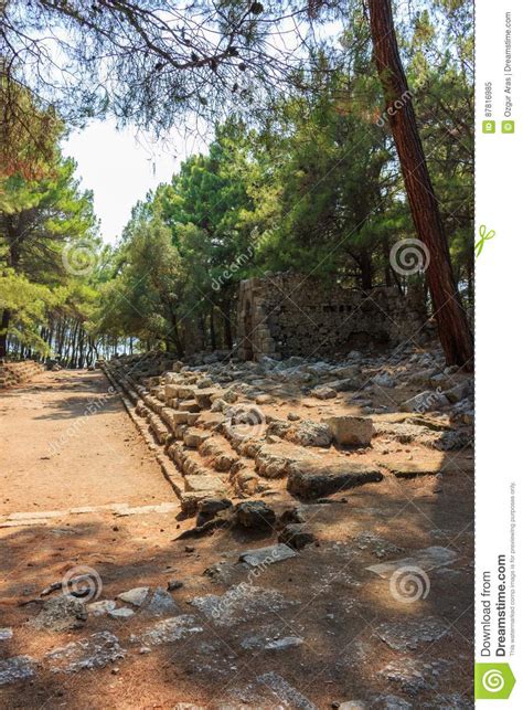 Ruins Of The Ancient Town At Phaselis Stock Image Image Of Clear