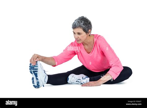 Fit Mature Woman Exercising Stock Photo Alamy