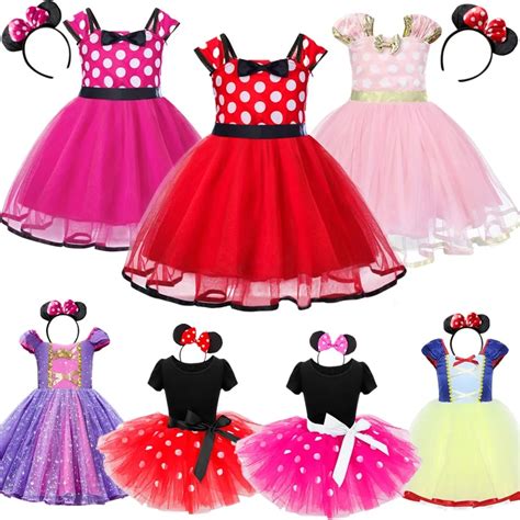 Minni Mouse Cartoon Cosplay Costume For Kid Summer Fancy Polka Dot