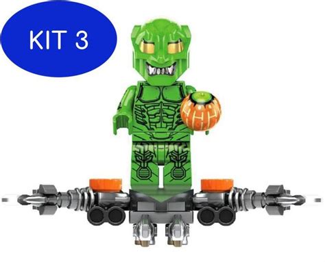 Kit 3 Boneco Blocos Homem Aranha Sem Volta Pra Casa Duende Mega Block