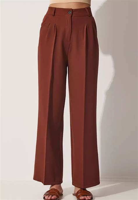 Buy Happiness Istanbul High Waist Wide Legs Trousers 2024 Online Zalora