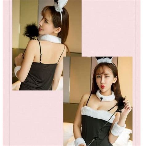 Jual Kostum Set Bunny Girl Model Dress Bulu Tebal Lingerie Sexy Cosplay