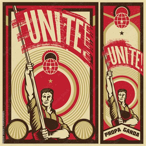 Poster Revolution Propaganda Background Style Revolution Raising The