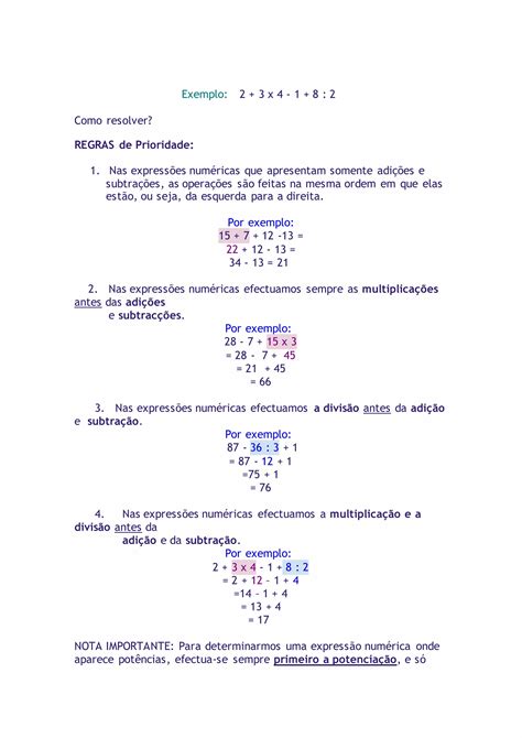 Regras Da Expressão Numerica - 6