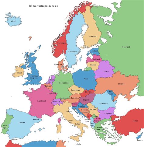 Alle Länder in Europa mit Hauptstadt und ihrer Landesflagge