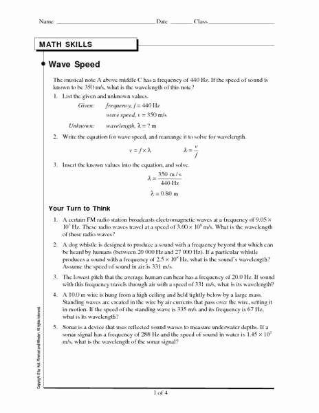 Speed Velocity And Acceleration Calculation Worksheet