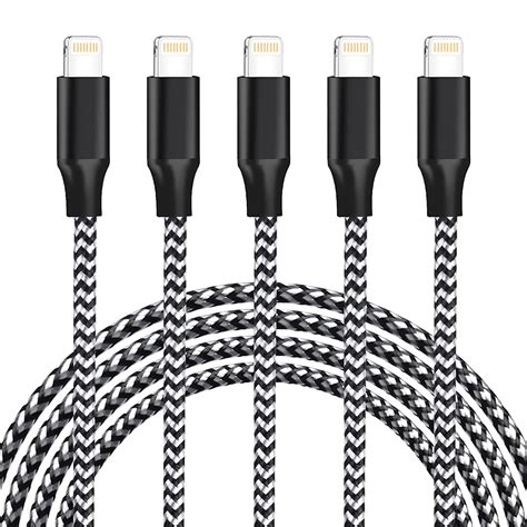 Iphone Charger Cable Cord Apple Lightning Charging Cable [apple Mfi Certified] 5pack 6ft Apple