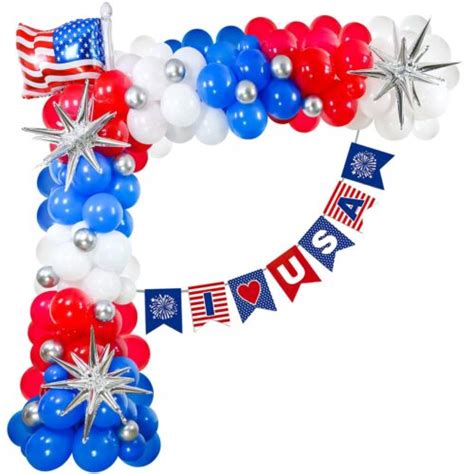 137pcs Red White And Blue Balloons Arch Garland Kit 4th Of July Balloon