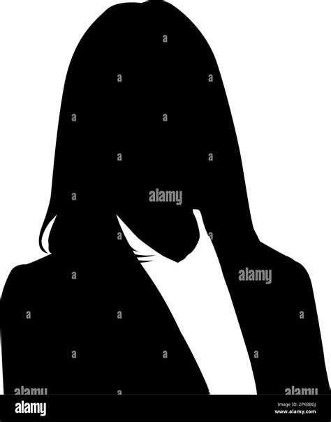 Silhouette Vector Icon Of The Upper Body Of Several Business Woman