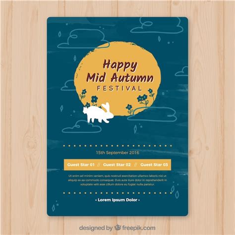 Free Vector | Happy mid autumn festival flyer