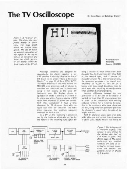 Tv Used As A Oscilloscope Hobby Garage