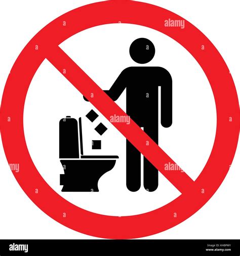 Do Not Litter In Toilet Keep Clean Prohibition Sign Vector