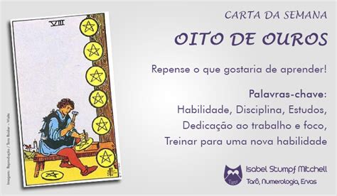 Carta Da Semana Oito De Ouros Isabel Mitchell Tarot