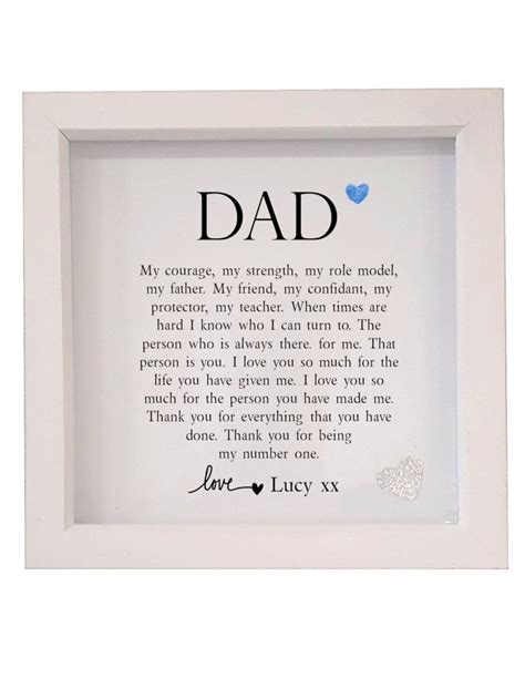 Personalised Dad Box Framed Poem Gift For Dad Father Poem Dad Poem