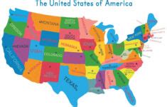 USA Time Zone Map With States Printable