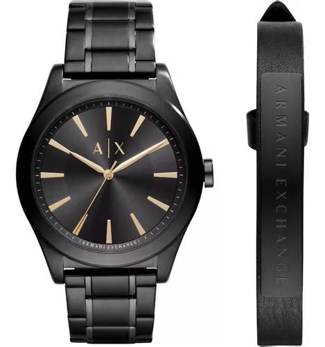 Reloj Armani Exchange Negro De Hombre Ax7102 Set Con Pulsera Mercadolibre