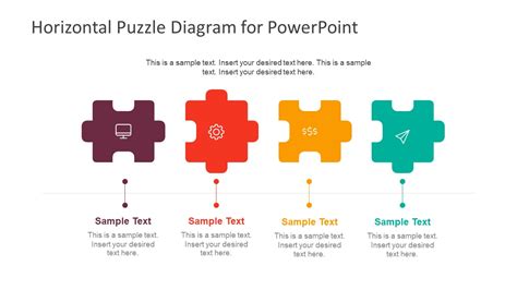 Horizontal Puzzle Diagram for PowerPoint - SlideModel