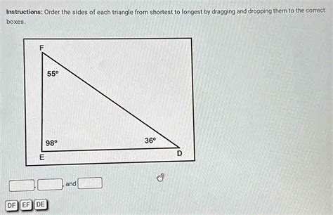 Solved Instructions Order The Sides Of Each Triangle From Shortest To