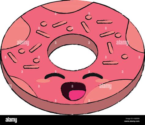 Donut Kawaii Dessert Cute Sweet Banque D Images Vectorielles Alamy