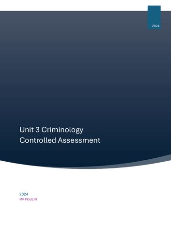 Wjec Unit 3 Criminology Help Booklet Teaching Resources