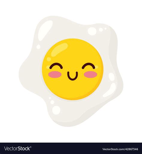 Egg Kawaii Comic Style Royalty Free Vector Image