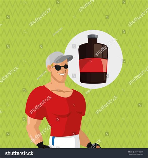 Healthy Lifestyle Cartoon Man Design Bodybuilding Stock Vector Royalty Free 419015077