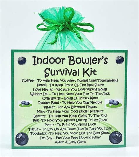 Indoor Bowler S Survival Kit Fun Novelty Gift Card Etsy Uk