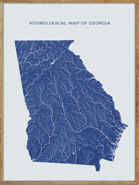 Georgia Hydrological Map of Rivers and Lakes Georgia Rivers - Etsy