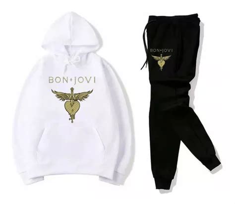 Conjunto Blusa De Frio E Calça Moletom Bon Jovi Cantor Parcelamento