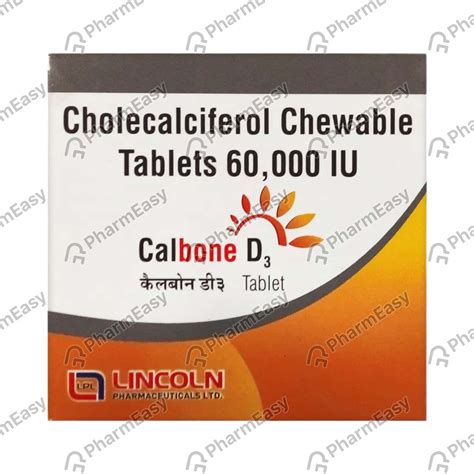 Calbone D3 60000 IU Chewable Tablet 4 Uses Side Effects Price