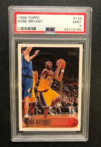 Topps Kobe Bryant Rc Rookie Card Graded Psa Mint Lakers Hof