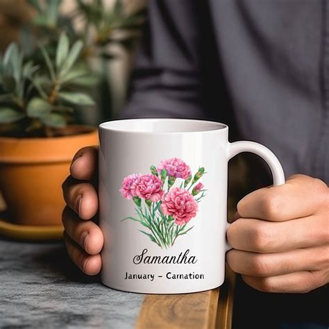 Personalized Birth Month Flower Mug Personalized Mom Mug Mothers Day