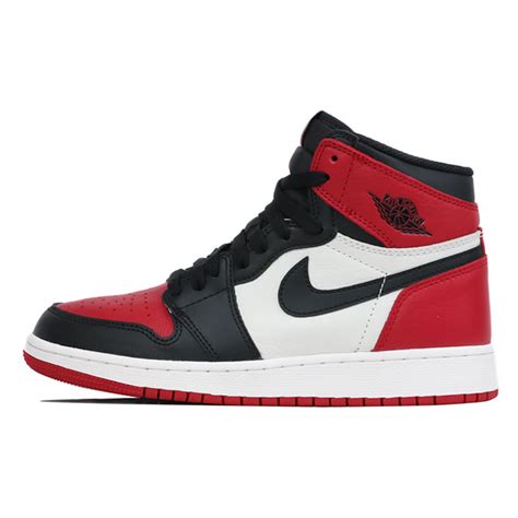 Air Jordan 1 Bred Toe Womens Gs Red And Black Jordans Shoes 575441 610