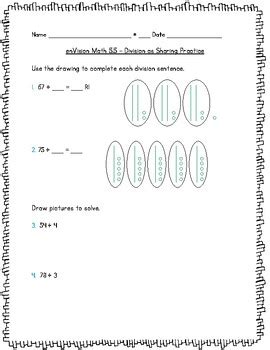 Envision Math Th Grade Topic Divide By Digit Numbers By Joanna