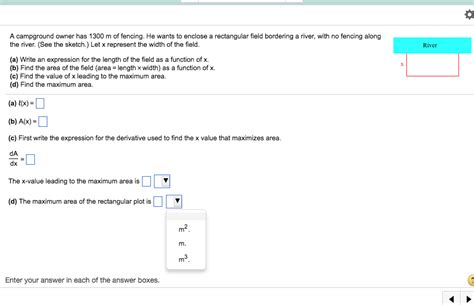 Solved A Campground Owner Has M Of Fencing He Wants To Chegg