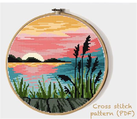 Landscape Modern Cross Stitch Pattern Nature Easy Counted Cross Stitch