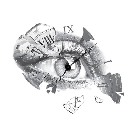 Vector De Tatuaje De Reloj De Ojo Vector Premium