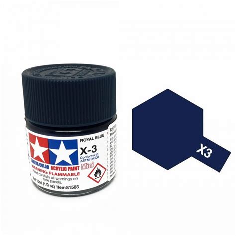 Peinture Bleu Royal Brillant X3 Tamiya 81503 10ml Pour Modélisme