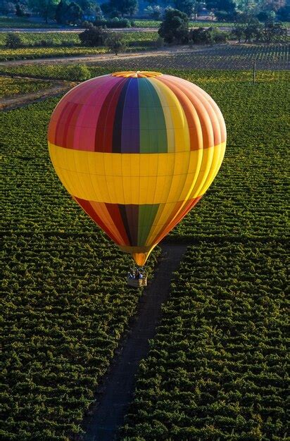 Premium Photo Multi Colored Hot Air Balloon On Field