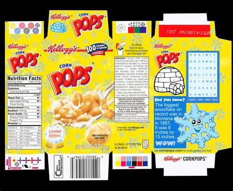 Corn Pops Cereal Box Design Box Packaging Templates Box Design