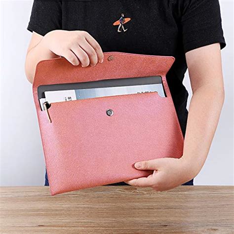 Enyuwlcm PU Leather A4 File Folder Document Holder Waterproof Portfolio