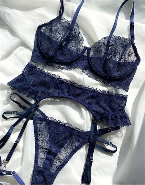 Dark Blue Lace Lingerie Set Dark Blue Lace Lingerie Sexy Etsy