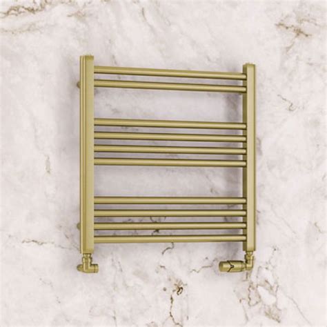 Eastbrook Wendover 600 X 600 Straight Brushed Brass Towel Rail 41 0700