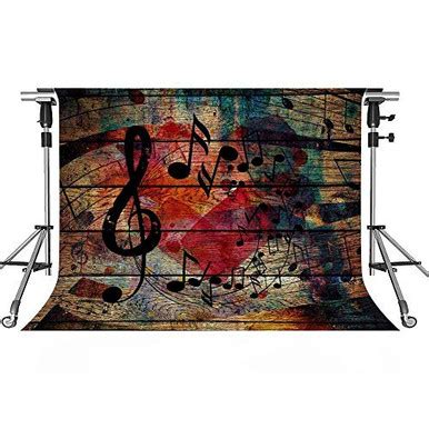 Music Stage Backdrop Note Wooden Wall Photography Background MEETSIOY 7x5ft Themed Party Photo ...