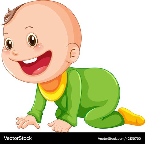 Cute Baby Crawling Cartoon Character Royalty Free Vector