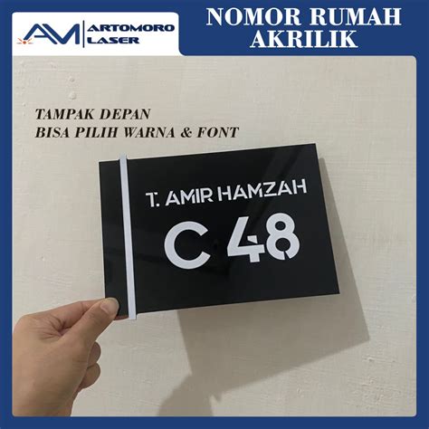 Jual Papan Nomor Rumah Akrilik Custom Nomer Rumah Akrilik Tempah